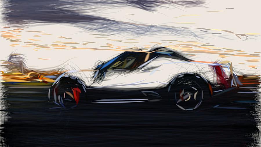 Alfa Romeo 4C Spider Drawing #16 Digital Art by CarsToon Concept