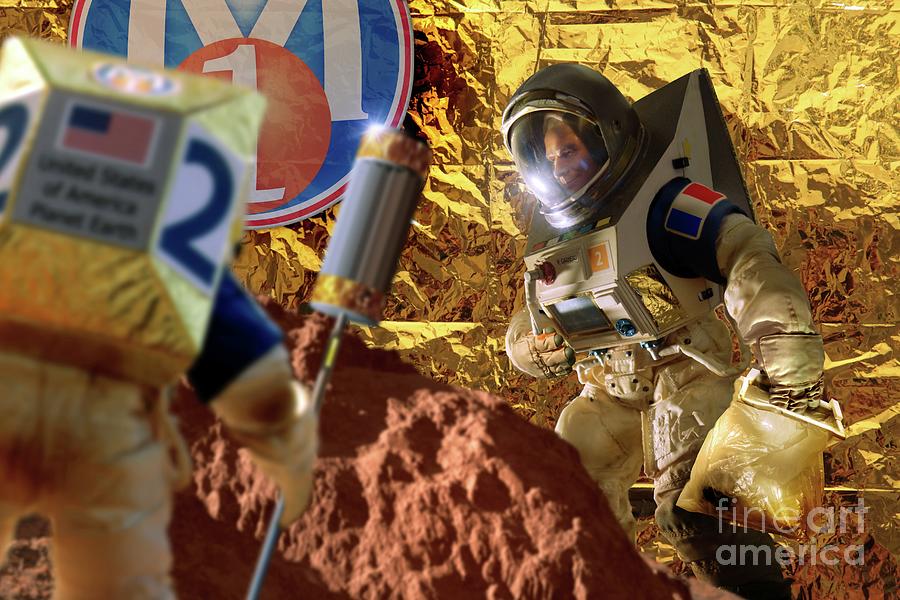 Astronauts On Mars Photograph By Detlev Van Ravenswaayscience Photo