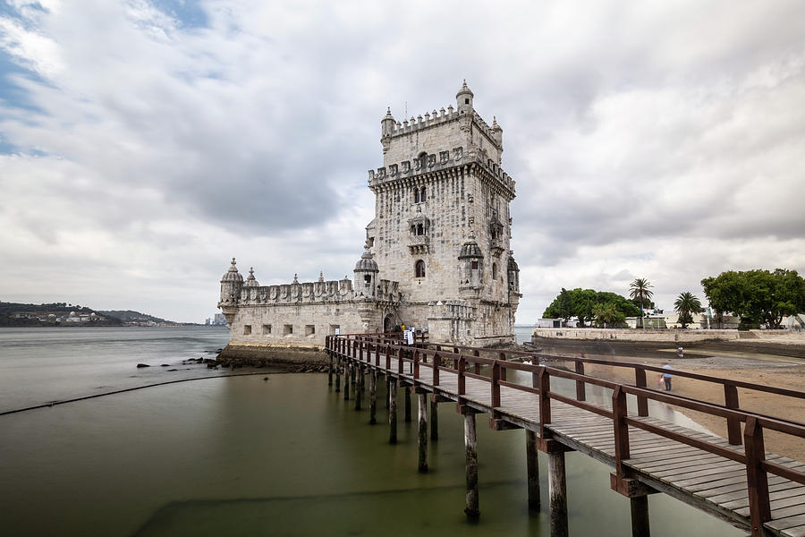 Beautiful View To Old Historic Building Of Belem Tower In Lisbon ...