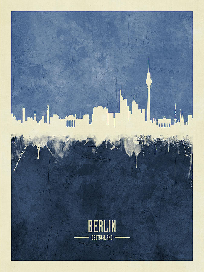 Berlin Digital Art - Berlin Germany Skyline #15 by Michael Tompsett