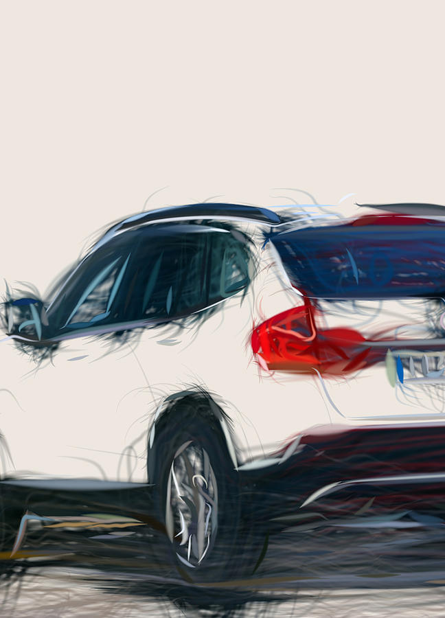 Bmw X1 Drawing Digital Art by CarsToon Concept - Fine Art America