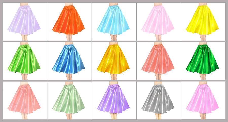 mid length satin skirts queen