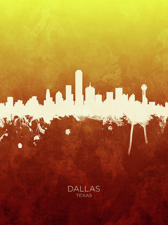 Dallas Digital Art - Dallas Texas Skyline #15 by Michael Tompsett
