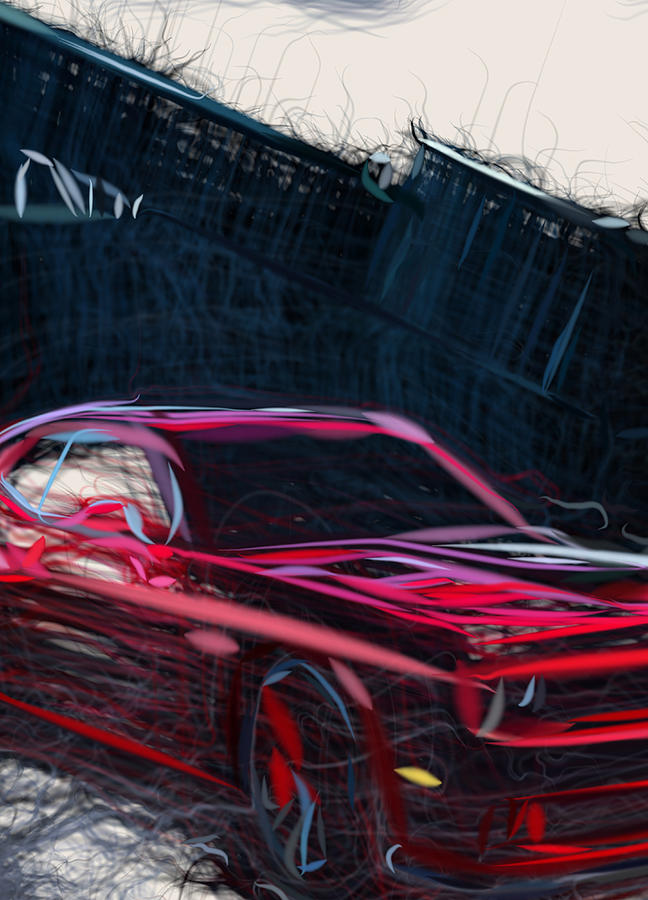 Dodge Challenger Srt Hellcat Drawing Digital Art by CarsToon Concept ...