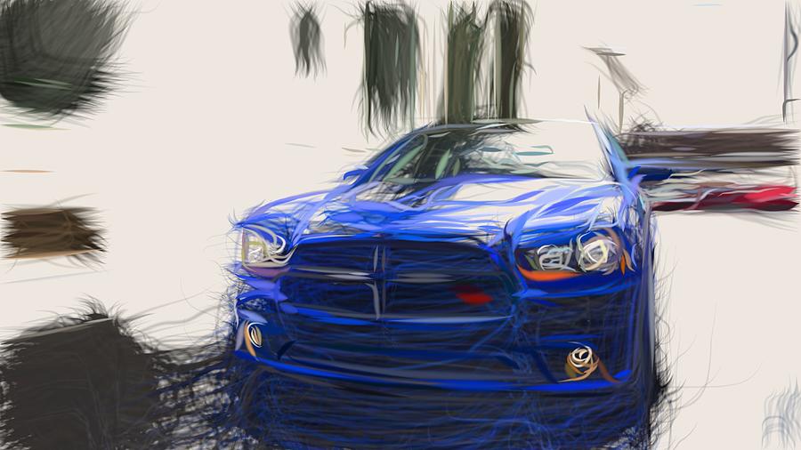 Dodge Charger Daytona Draw #16 Digital Art by CarsToon Concept