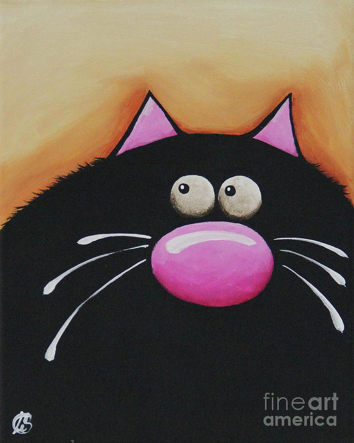 Fat Cat #13 Painting by Lucia Stewart