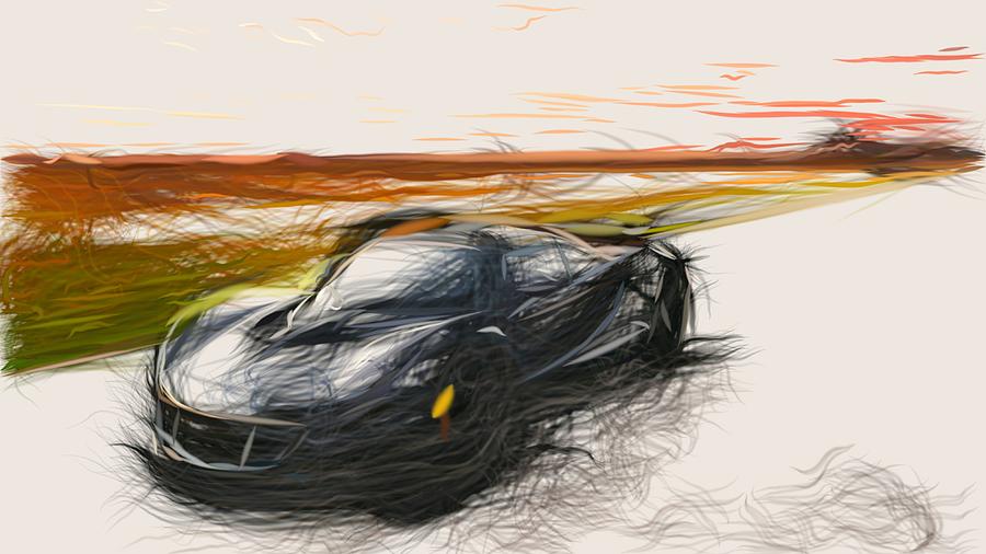 Hennessey Venom GT Draw #16 Digital Art by CarsToon Concept