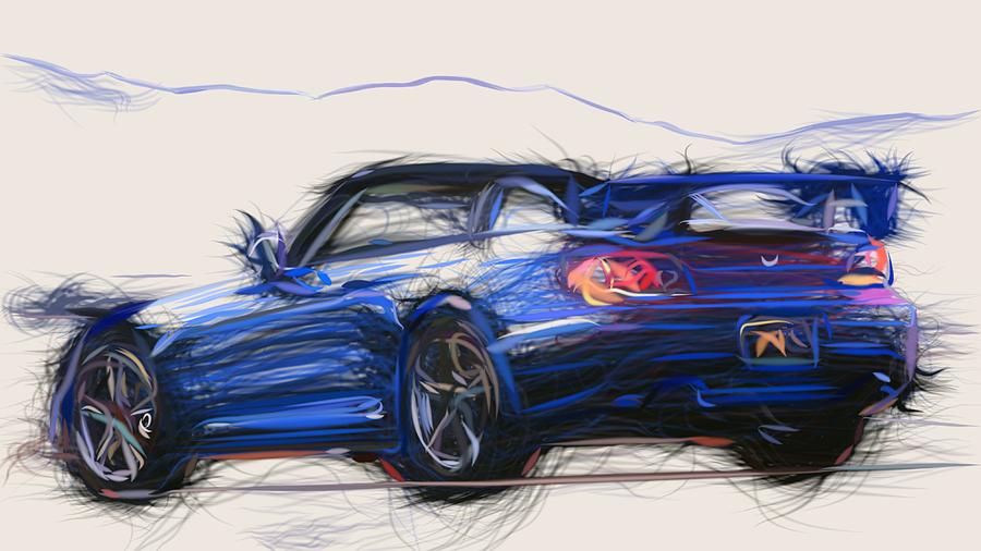Honda S2000 Draw Digital Art By Carstoon Concept Fine Art America