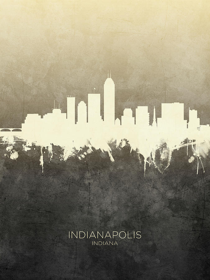 Indianapolis Indiana Skyline #15 Digital Art by Michael Tompsett