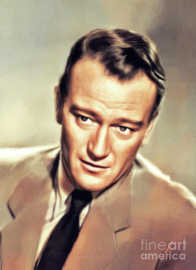 John Wayne, Vintage Movie Star #15 Painting by Esoterica Art Agency