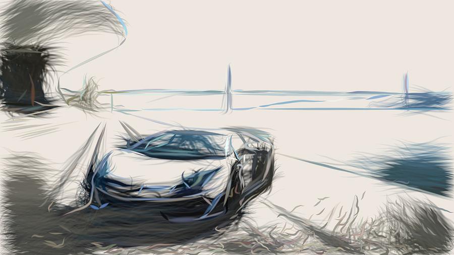 Lamborghini Aventador SVJ Drawing #16 Digital Art by CarsToon Concept