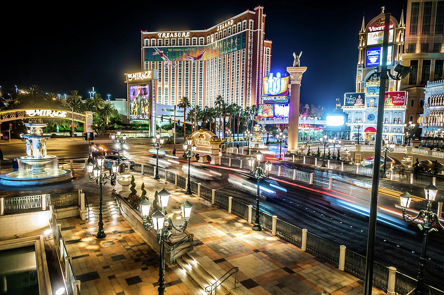 Las Vegas Nevada Evening City Lights And Street Views  #15 Photograph by Alex Grichenko