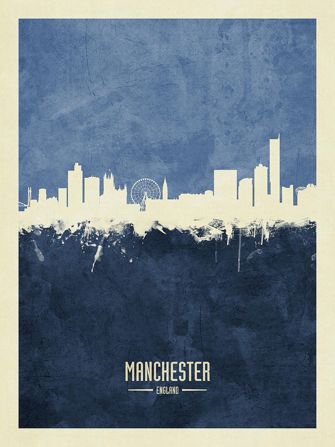 Manchester England Skyline #15 Digital Art by Michael Tompsett