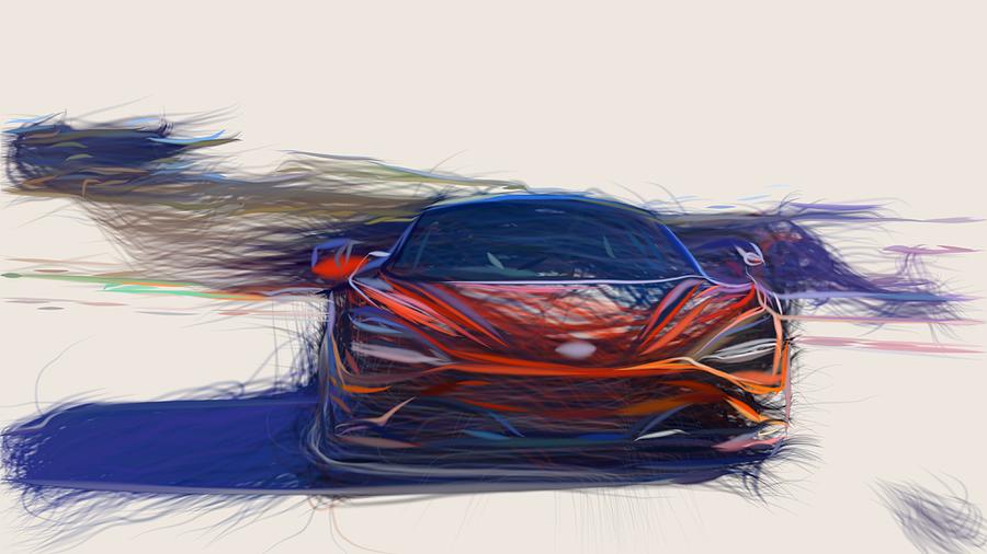 McLaren 720S Drawing #16 Digital Art by CarsToon Concept