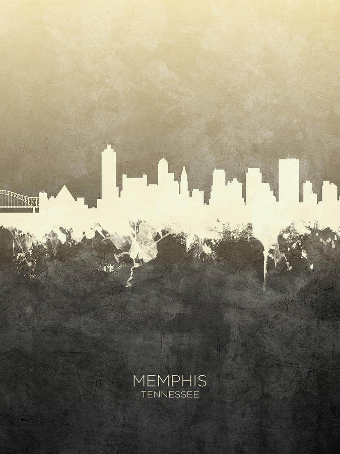 Memphis Digital Art - Memphis Tennessee Skyline #15 by Michael Tompsett