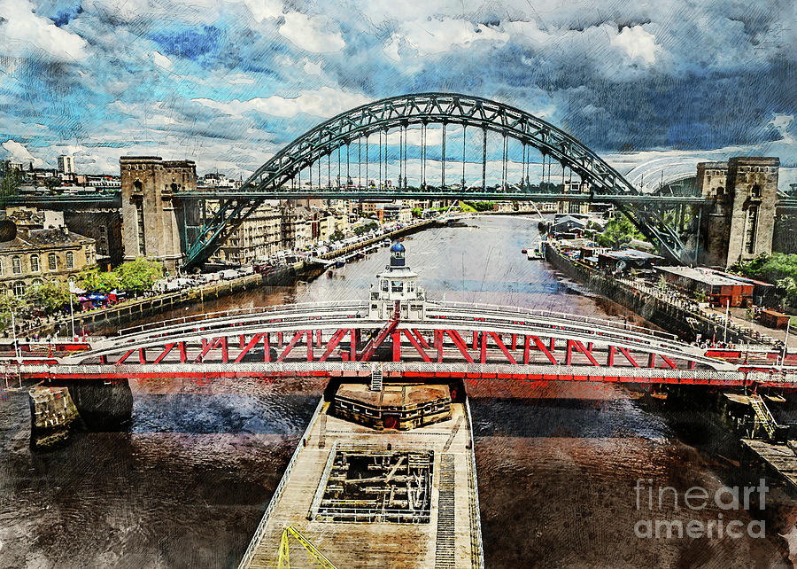 Newcastle upon Tyne city art  #15 Digital Art by Justyna Jaszke JBJart