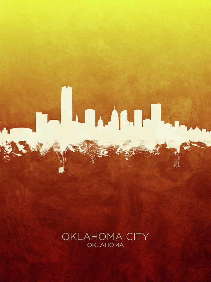 Oklahoma City Digital Art - Oklahoma City Skyline #15 by Michael Tompsett