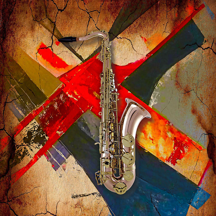 Music Mixed Media - Saxophone Collection #15 by Marvin Blaine