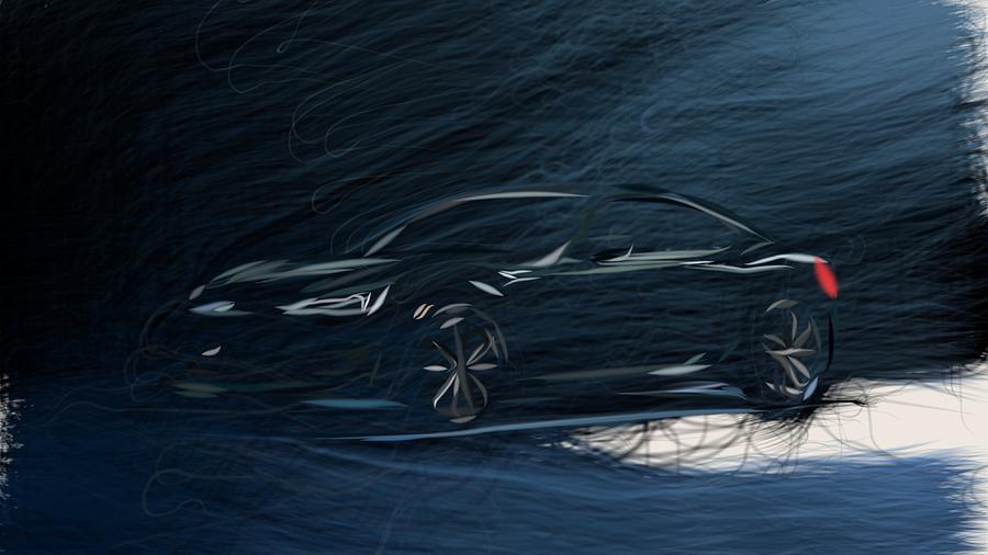 Subaru BRZ Drawing #16 Digital Art by CarsToon Concept