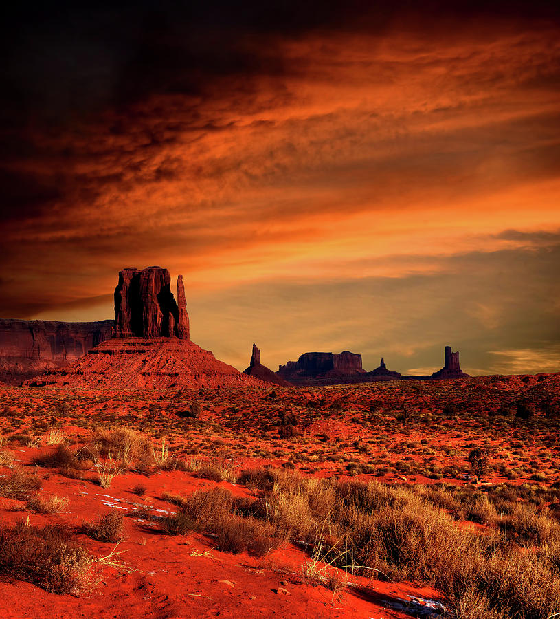 Sunset Skies Monument Valley Photograph by Paul Moore - Fine Art America