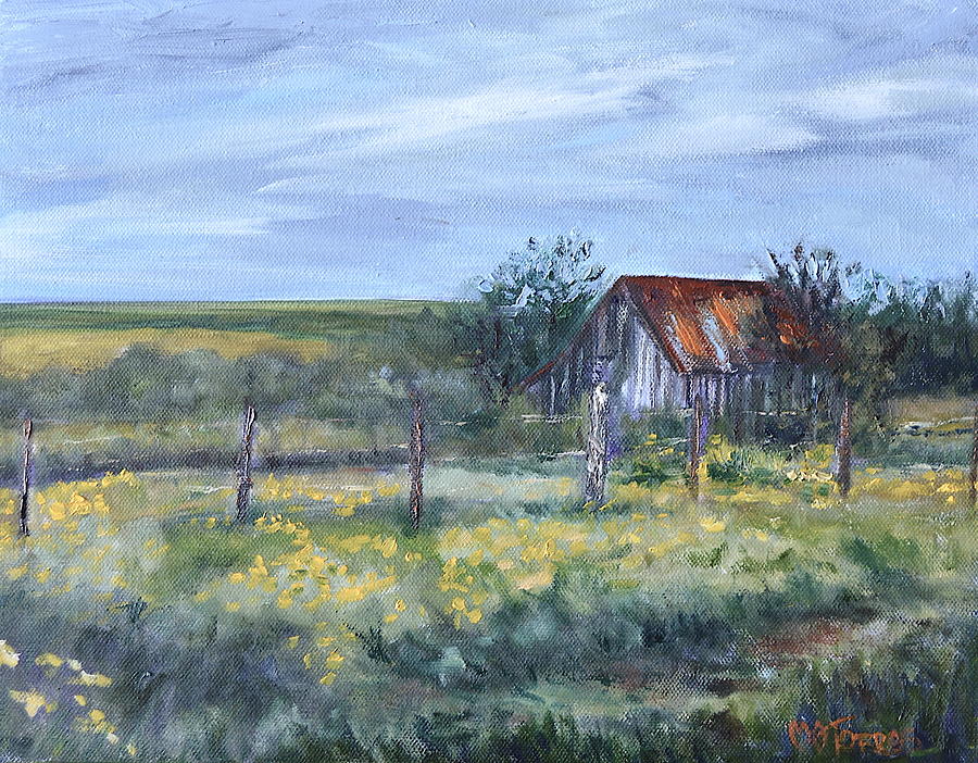 Lonesome Texas Barn Painting by Melissa Torres