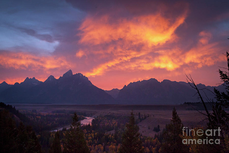 1502 Grand Teton Sunset Photograph by Steve Sturgill
