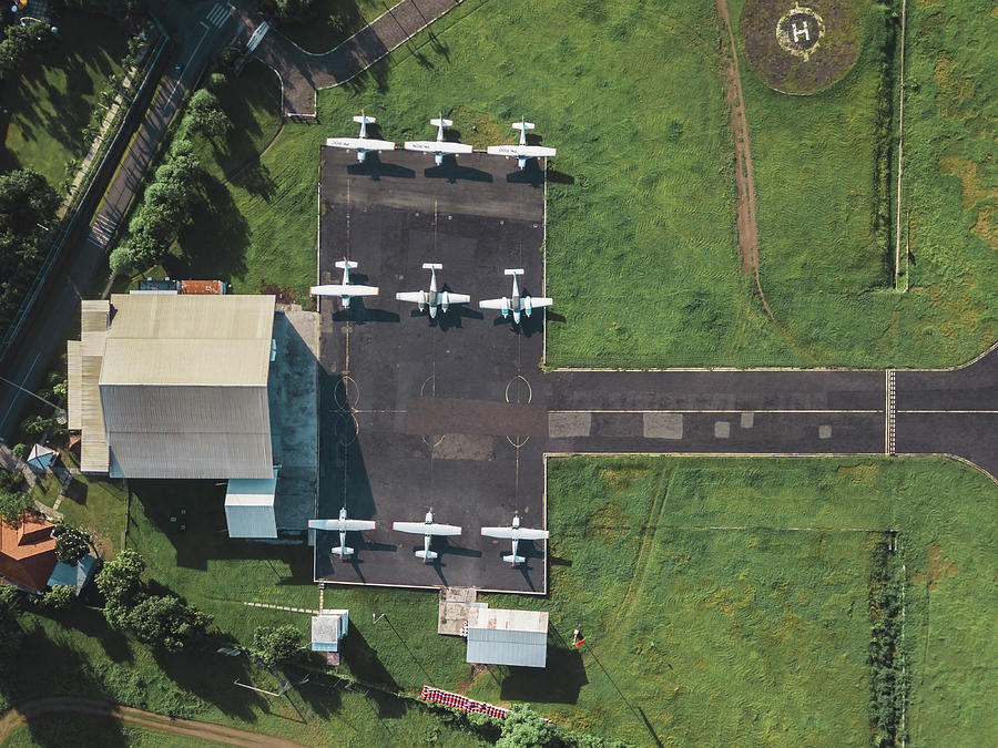 Transportation Photograph - Aerial View Of The Small Airport #16 by Cavan Images