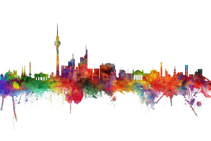 Berlin Germany Skyline #16 Digital Art by Michael Tompsett
