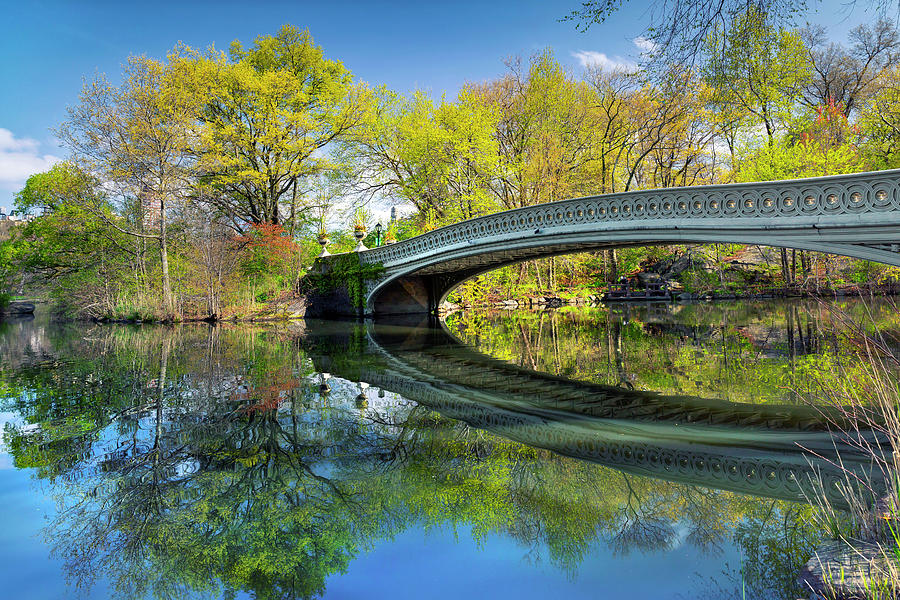 Bridge & Lake, Central Park Nyc #16 Digital Art by Lumiere