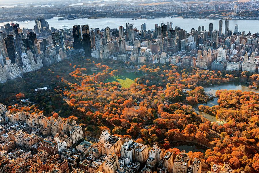 Central Park In Autumn, Nyc Digital Art by Antonino Bartuccio - Pixels