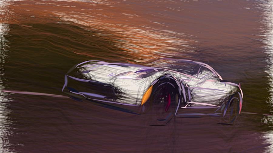Chevrolet Corvette Z06 Drawing #17 Digital Art by CarsToon Concept