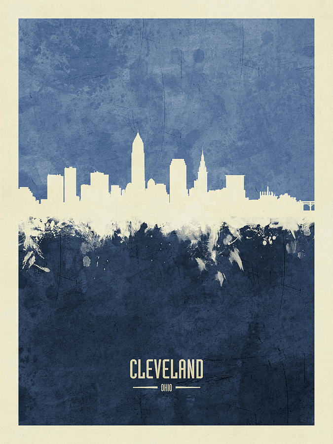 Cleveland Ohio Skyline #16 Digital Art by Michael Tompsett