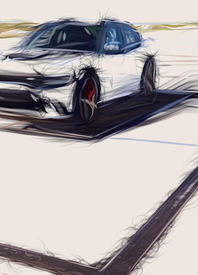 Dodge Charger Srt Hellcat Drawing Digital Art By Carstoon Concept 