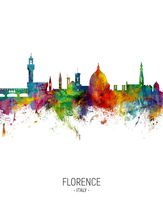 Florence Italy Skyline #16 Digital Art by Michael Tompsett
