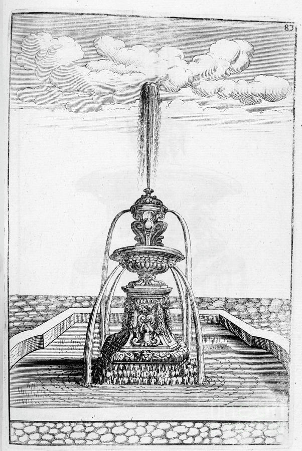 Fountain Design, 1664. Artist Georg #16 Drawing by Print Collector