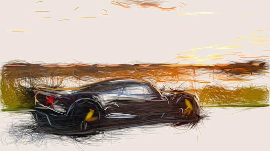 Hennessey Venom GT Draw #17 Digital Art by CarsToon Concept
