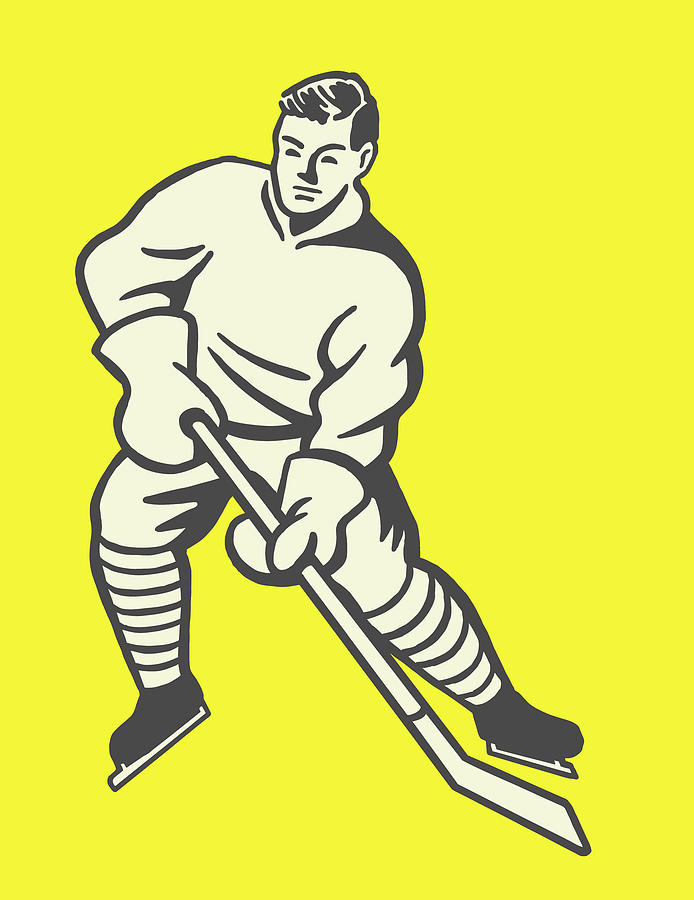 Hockey Player Drawing by CSA Images - Fine Art America