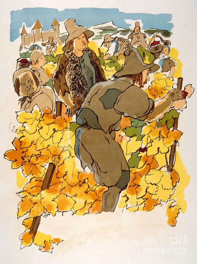 Julien Pavil Drawing - Humorous Wine Illustration 1946.ilustration By Julien Pavil by Julien Pavil