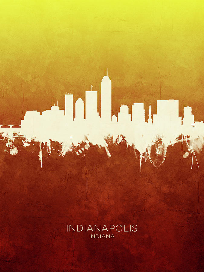 Indianapolis Indiana Skyline #16 Digital Art by Michael Tompsett