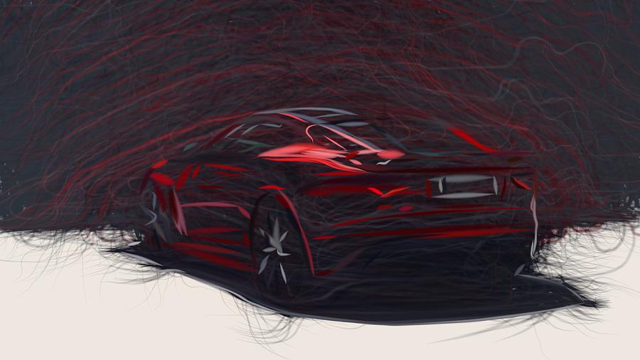 Jaguar F Type Drawing #17 Digital Art by CarsToon Concept