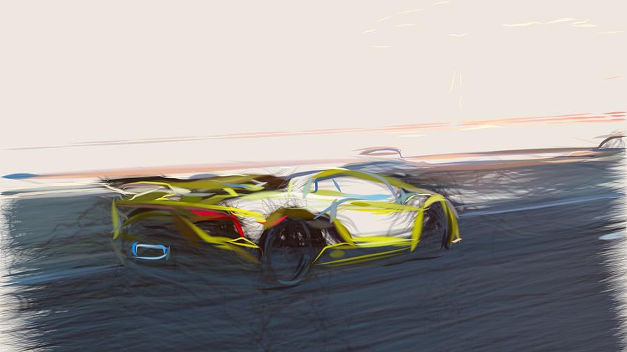 Lamborghini Aventador SVJ Drawing #17 Digital Art by CarsToon Concept