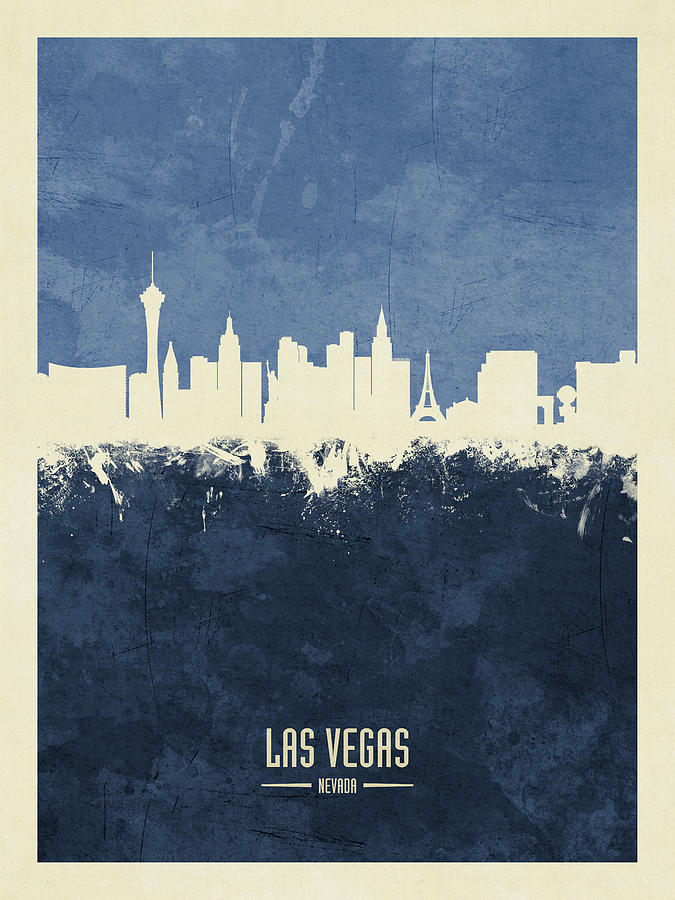 Las Vegas Nevada Skyline #16 Digital Art by Michael Tompsett
