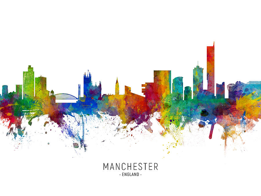 Manchester England Skyline #16 Digital Art by Michael Tompsett