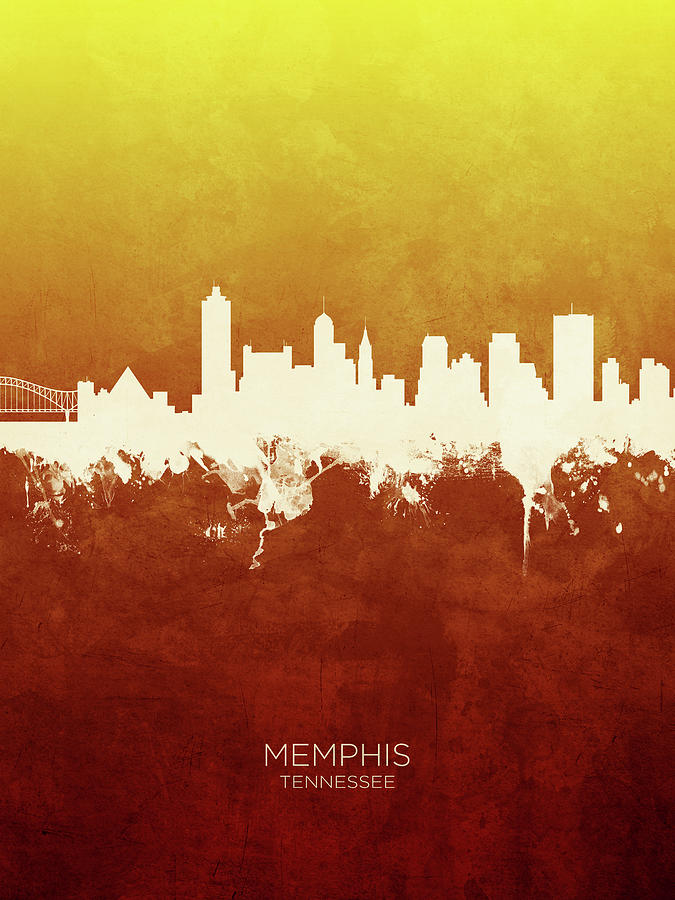 Memphis Digital Art - Memphis Tennessee Skyline #16 by Michael Tompsett