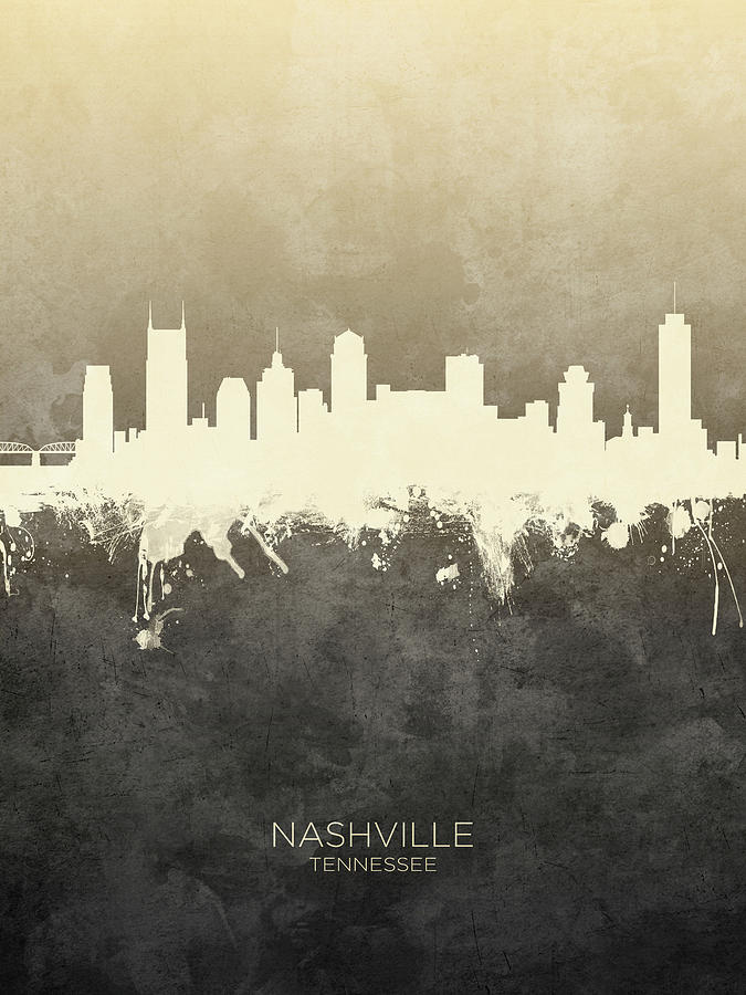 Nashville Tennessee Skyline #16 Digital Art by Michael Tompsett