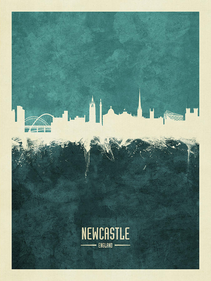 Newcastle England Skyline #16 Digital Art by Michael Tompsett