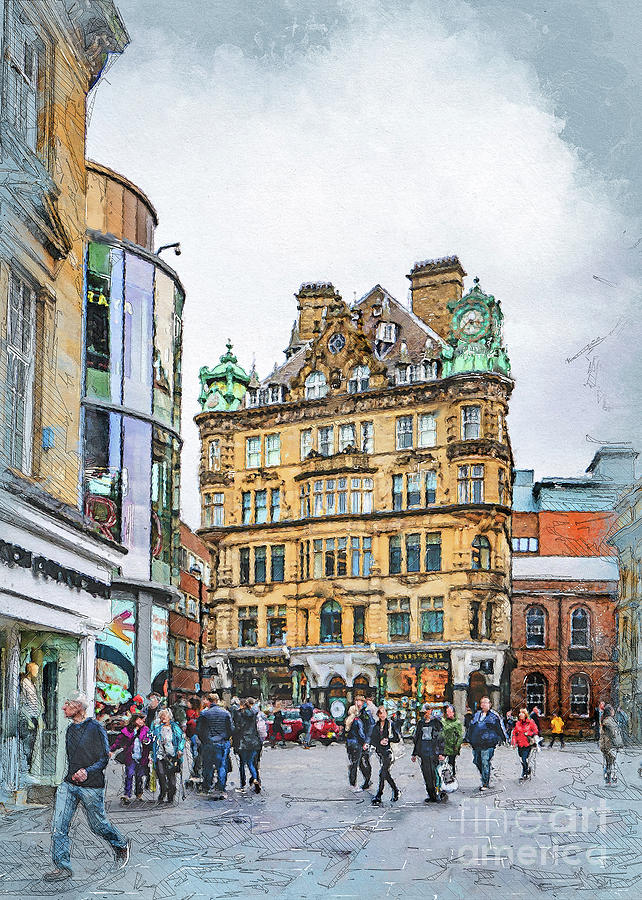 Newcastle upon Tyne city art #16 Digital Art by Justyna Jaszke JBJart
