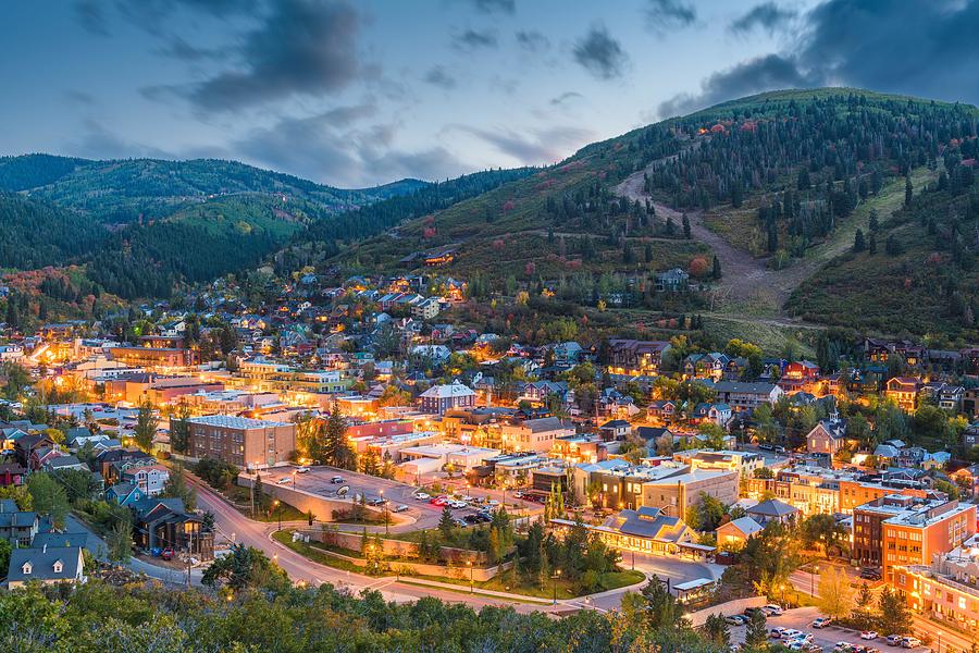 Sunset Photograph - Park City, Utah, Usa Downtown In Autumn #16 by Sean Pavone