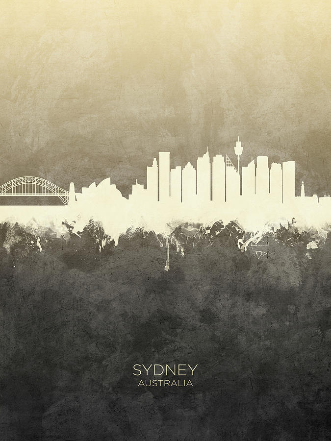 Sydney Skyline Digital Art - Sydney Australia Skyline #16 by Michael Tompsett