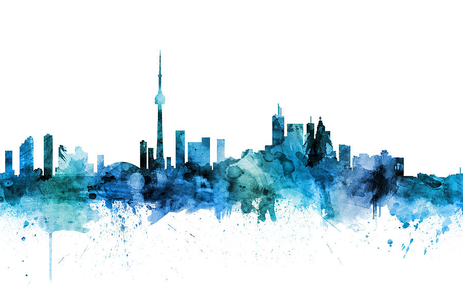 Toronto Canada Skyline #16 Digital Art by Michael Tompsett